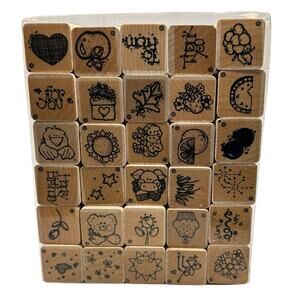 DOTS Rubber Stamps Seasons of the Heart 1 inch stamps 30 pc Scrapbooking Crafts